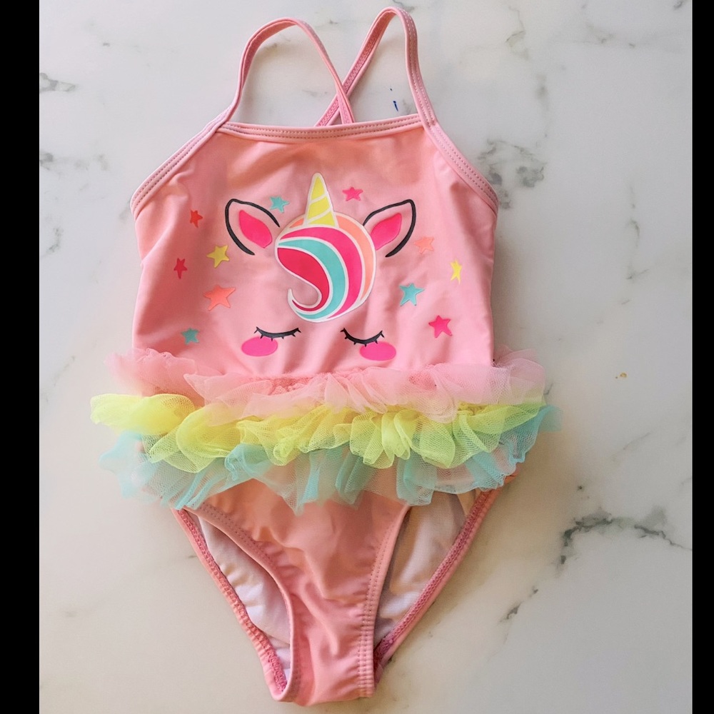 Toddler girl unicorn swim suite